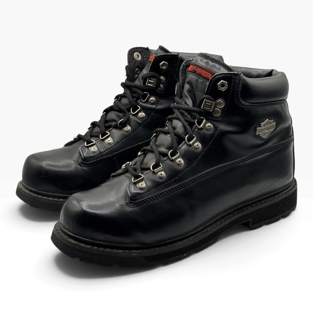 Harley-Davidson Drive D91146 Mens 12 Black Leather Motorcycle Biker Boots